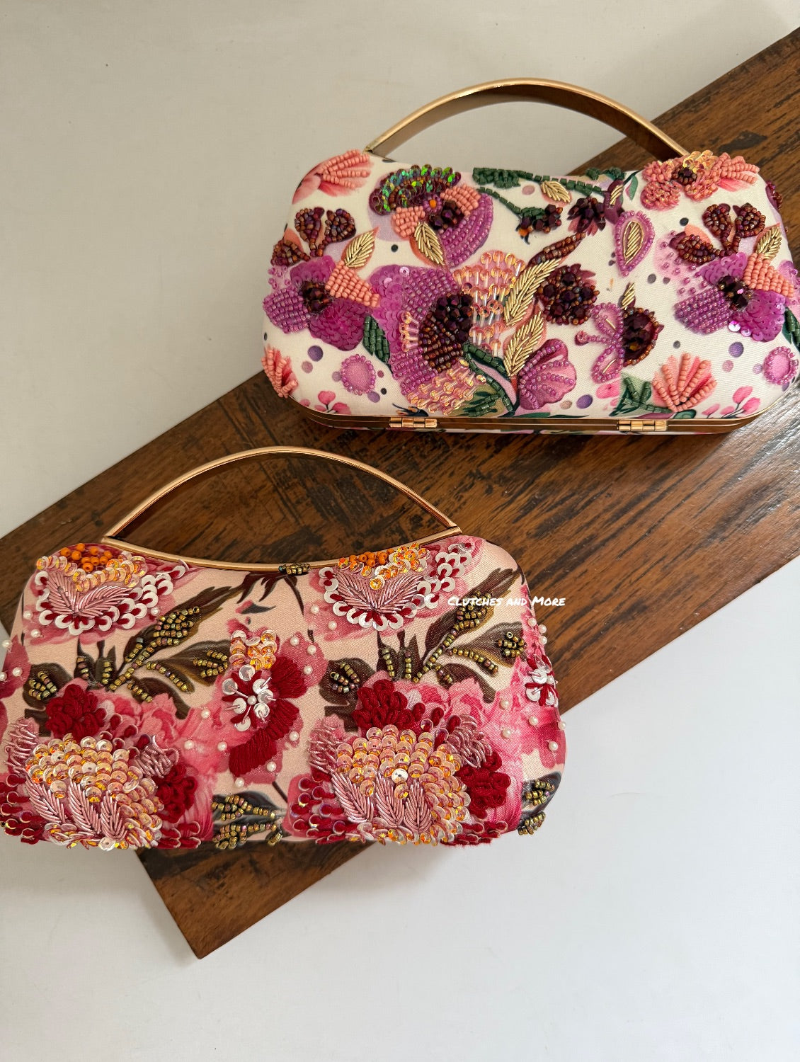 Poppy Floral Capsule Clutch Pink Red Multicoloured
