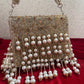 Jodha Pearl Tassle Clutch Gold