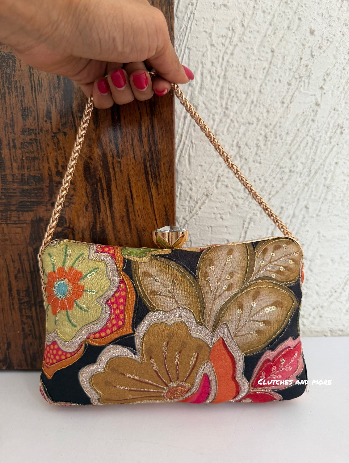 Jasmine Floral Bag Black Multicoloured