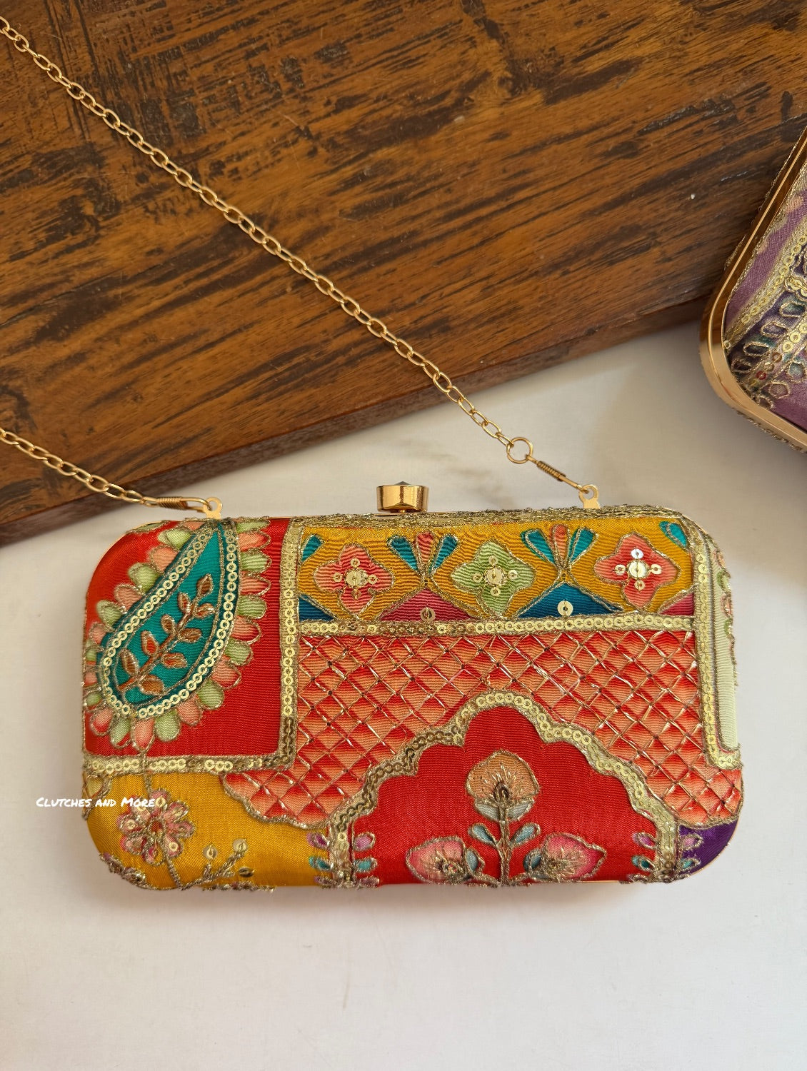 Maharani Party Bag Yellow Red Multi