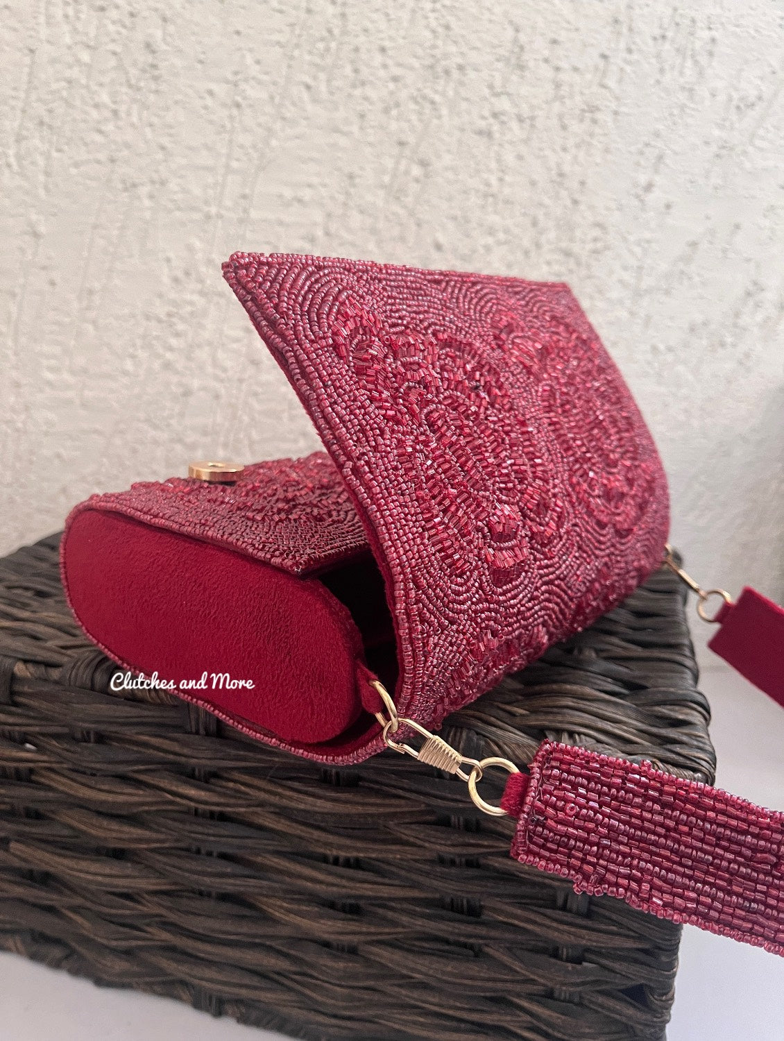 Rose Flap Bag Maroon