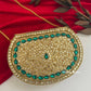 Kasika Kundan Brass Clutch Gold Green