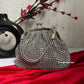Rhinestone Silver Batua Bag