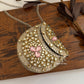 Kasika Kundan Brass Clutch Mini Silver Pink