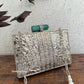 Superluxe Mother of pearl Clutch Silver