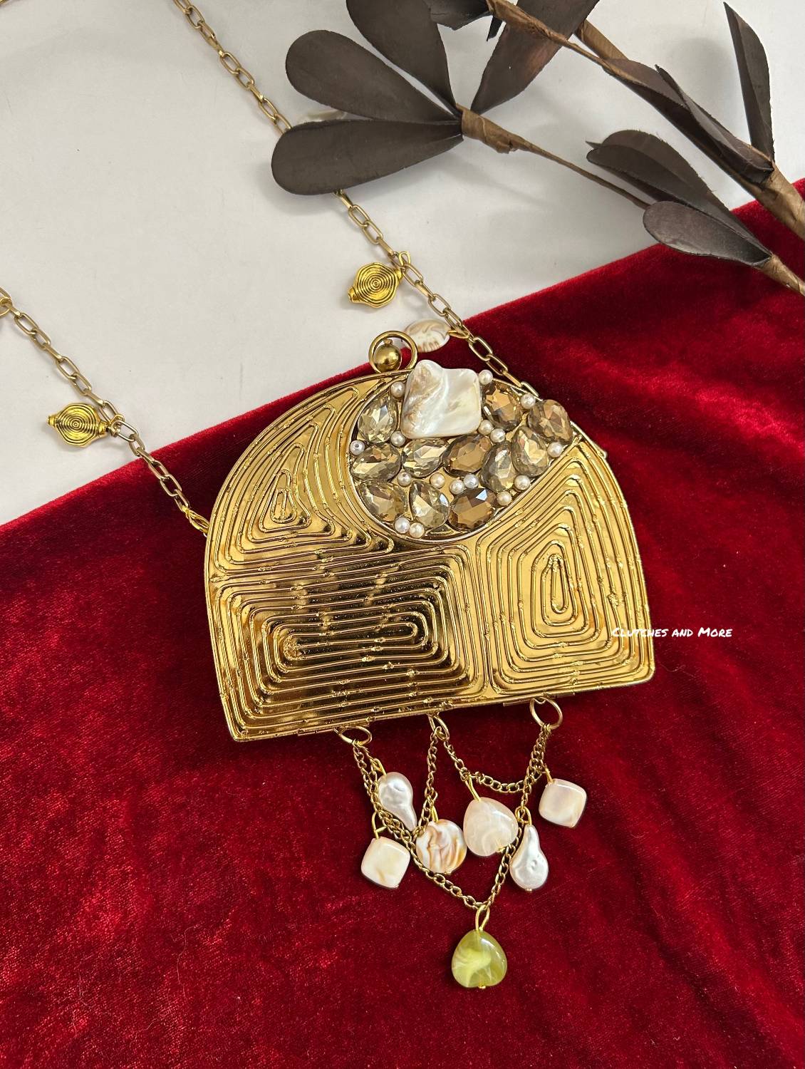 Mini Mother of Pearl Clutch Gold