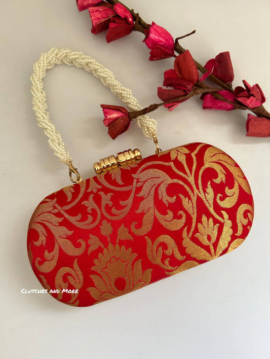 Adaa Banarsi Clutch Red