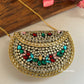 Kasika Kundan Brass Clutch Multicolored