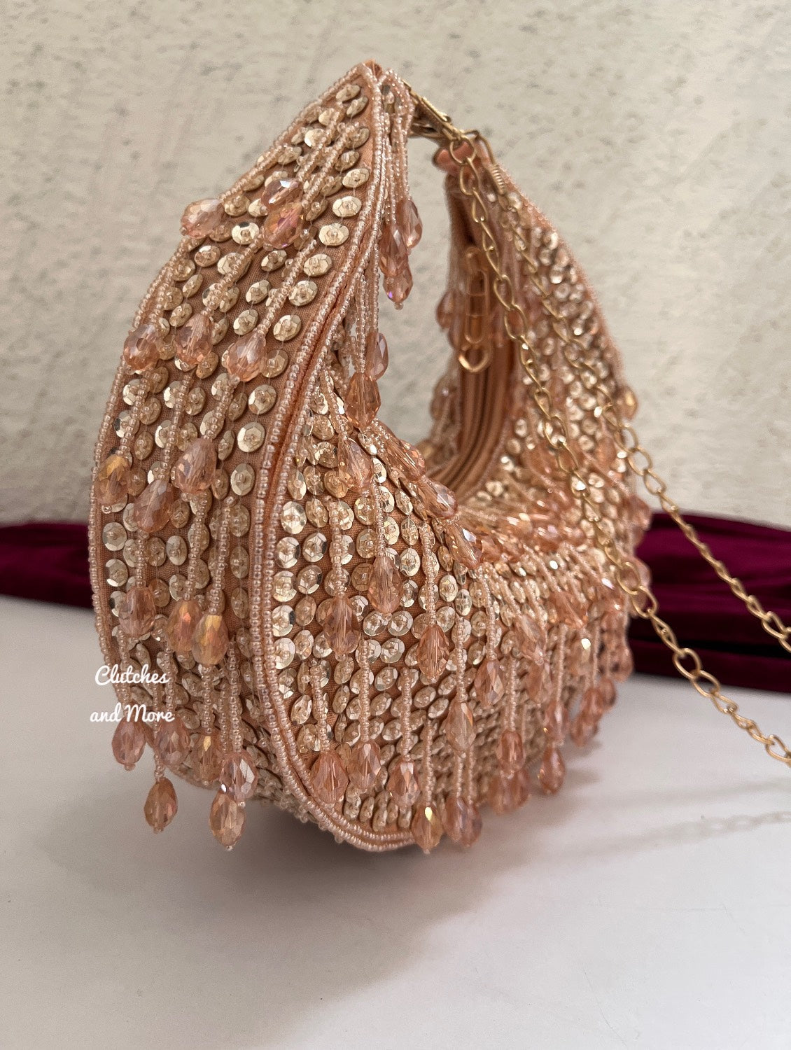 Crystal Chand Rose Gold Clutch