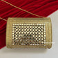 Kasika Kundan Brass Clutch Gold Green