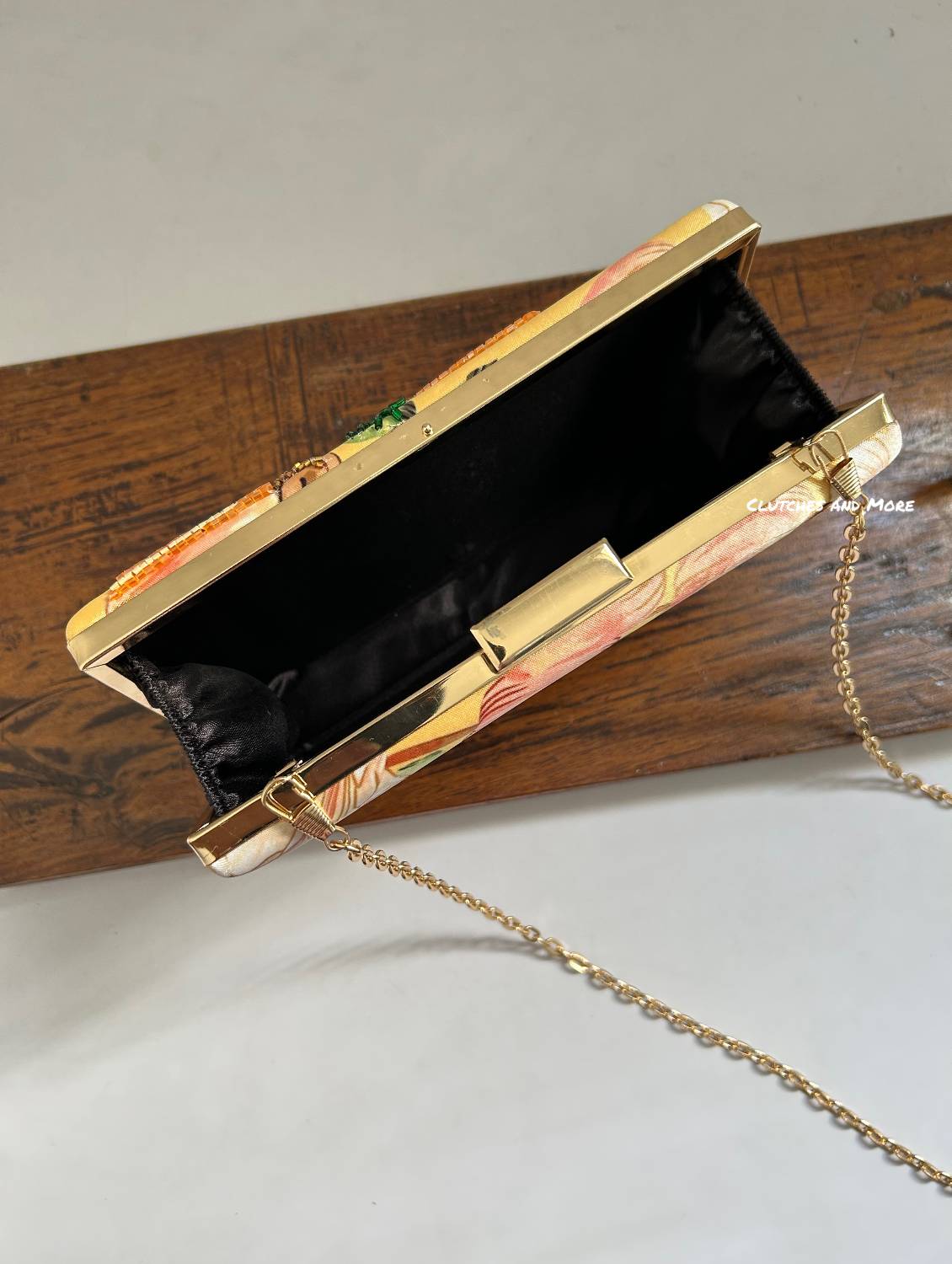 Poppy Yellow Floral Clutch