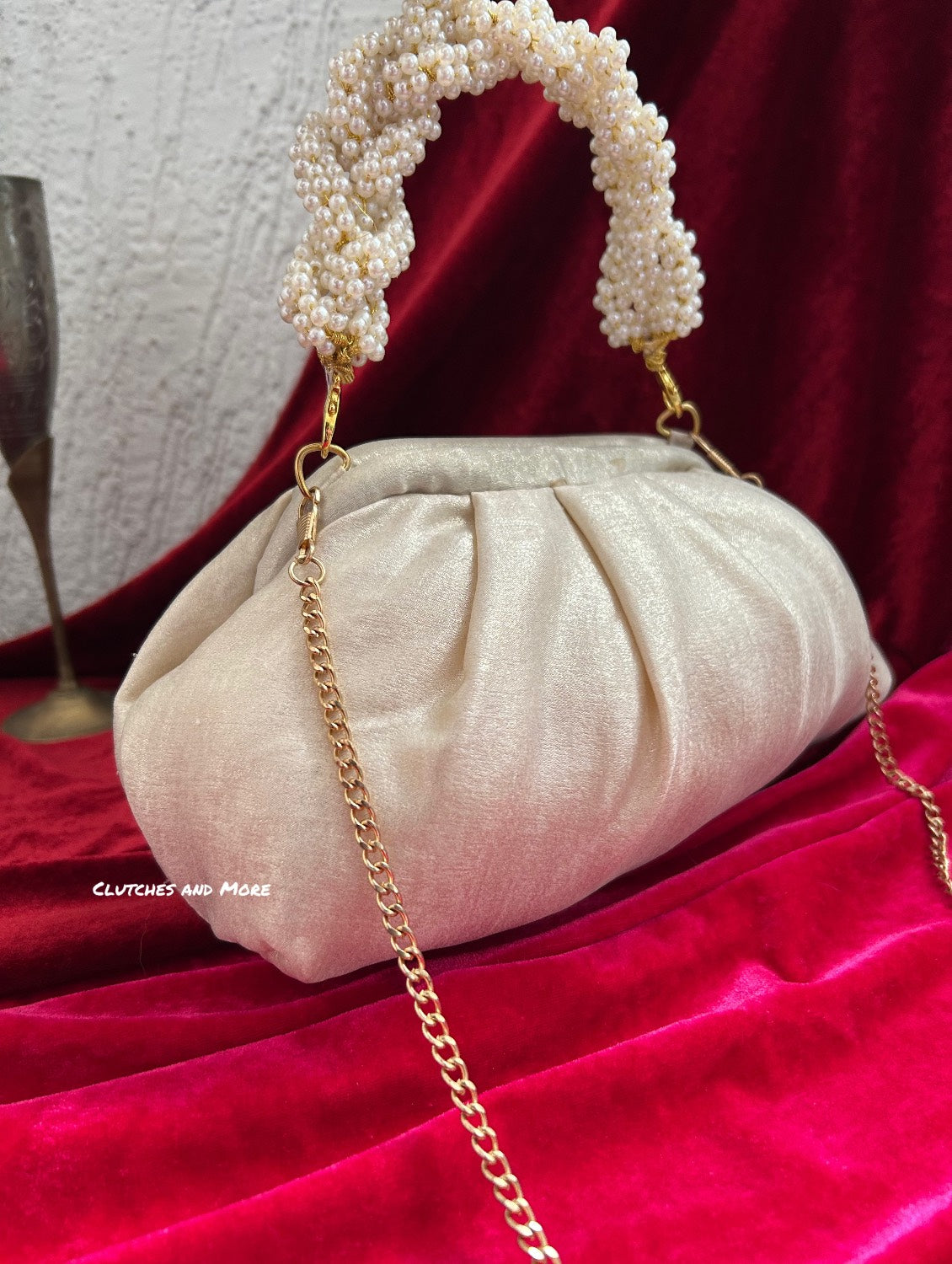 Kundan Batua Bag Off White