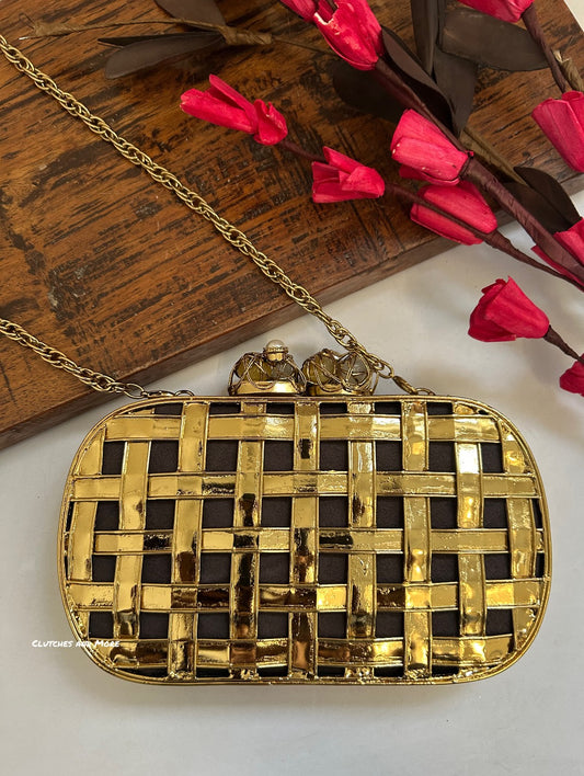 Criss Cross Capsule Mother of Pearl Luxury Clutch