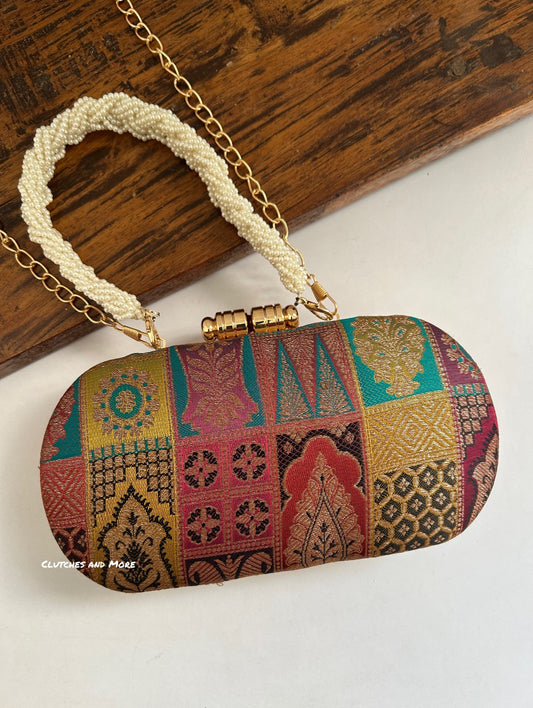 Adaa Banarsi Clutch Multicolored