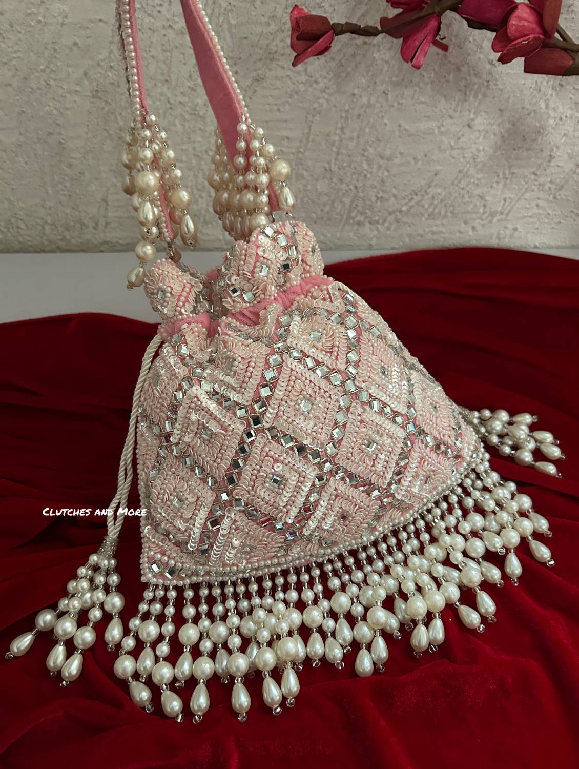 Premium Mirror Potli Pink