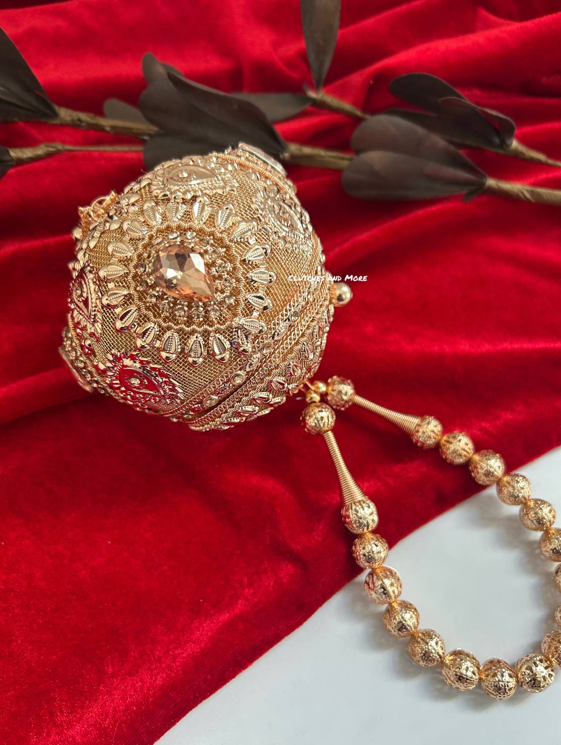 Mini Metal Potli Bag Rose Gold