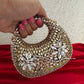 Kiana Kundan Clutch White Gold
