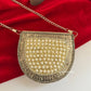 Kasika Kundan Brass Clutch Mini Silver Pearl