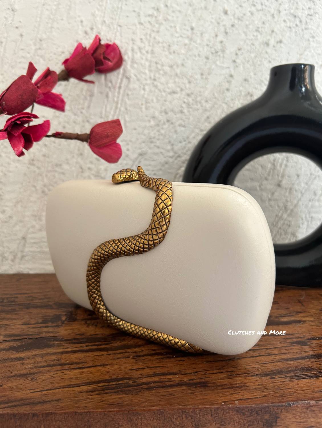 BVLGARI Serpertine Clutch White