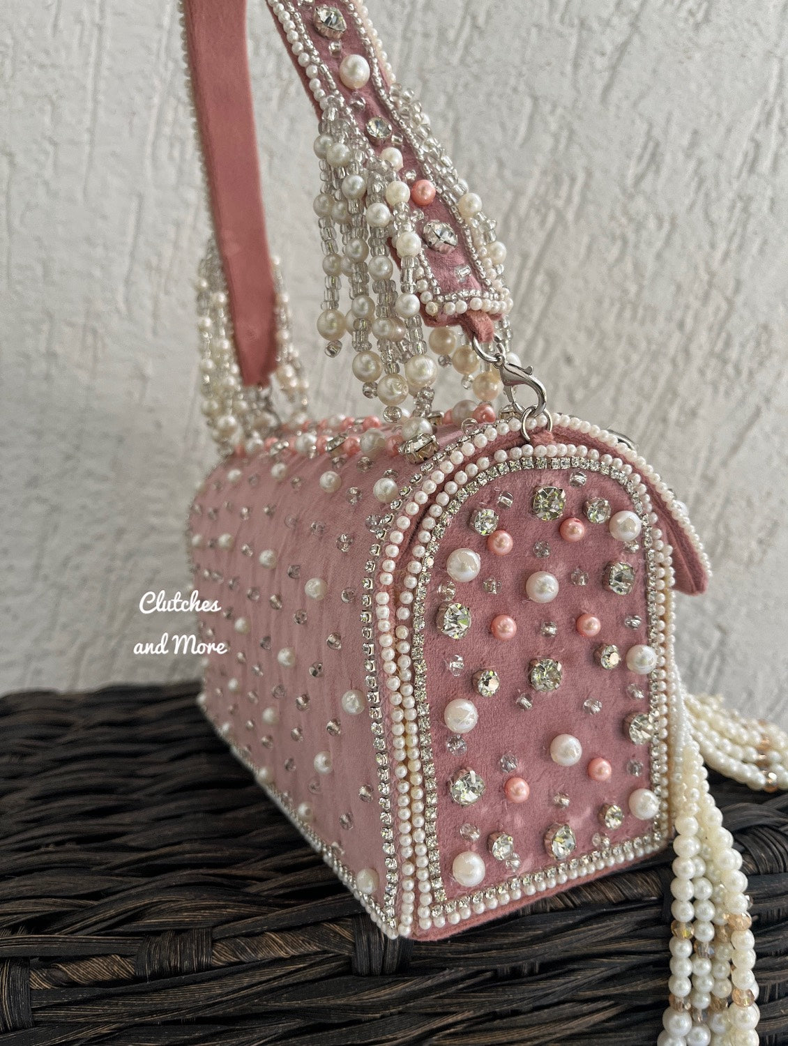 Premium Tassle Box clutch Pink