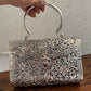Brass Silver clutch with handle