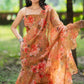 Mustard Yellow Organza Pre Draped Saree by Dorie