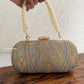 Adaa Banarsi Clutch Grey Silver
