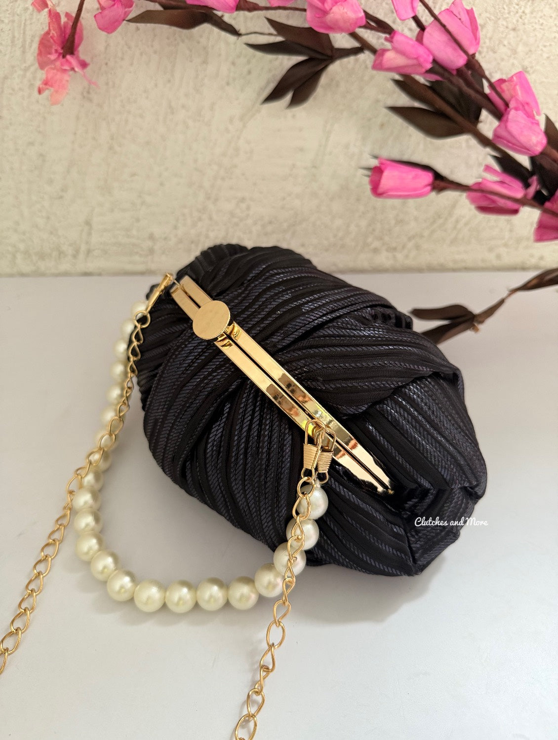 Crush Black Shimmer Batua bag