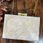 White Resin Clutch with MOP Embelishments