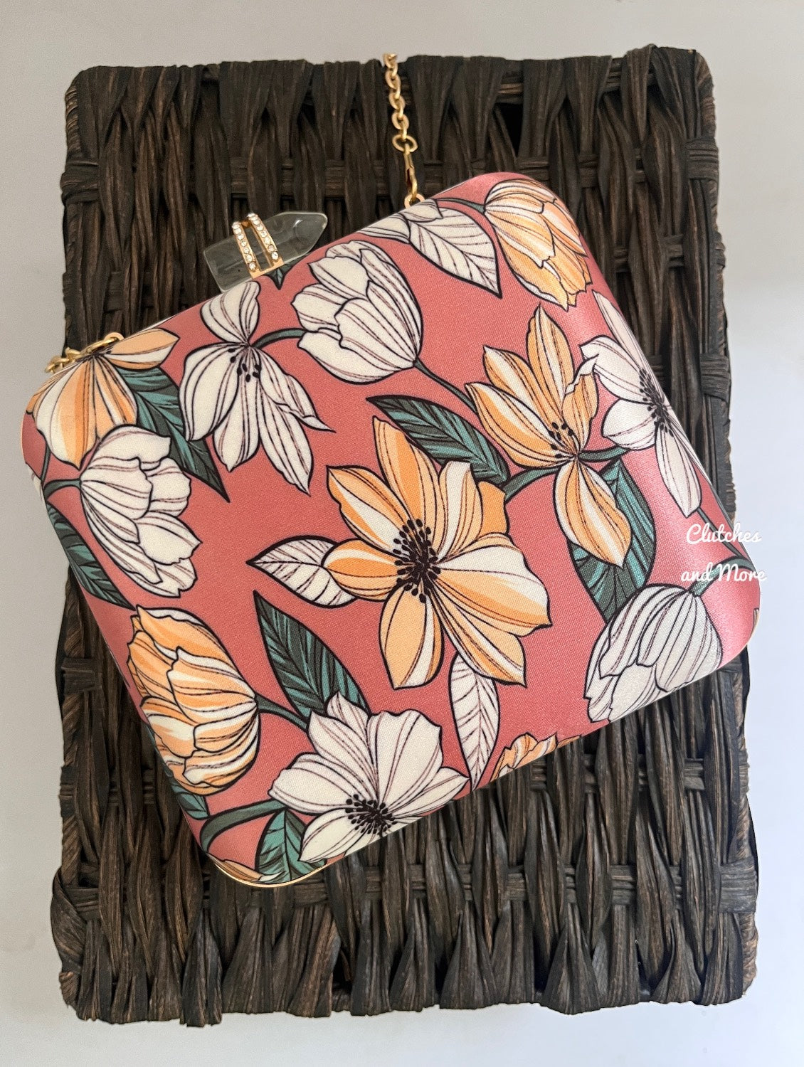 Poppy Square Floral Clutch