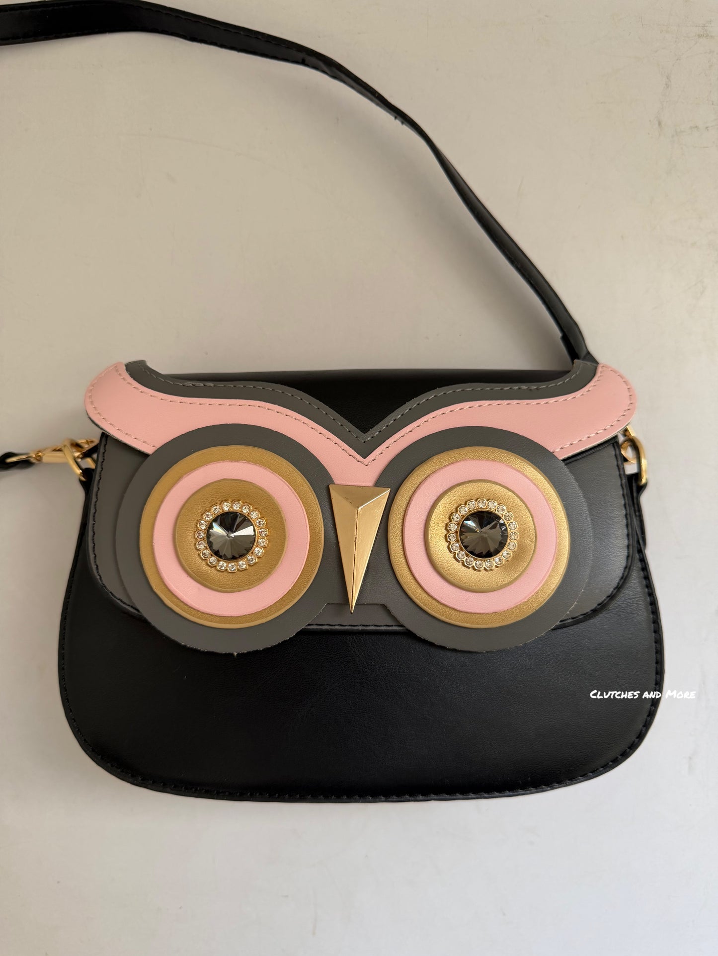 Owl Crossbody Bag White Black