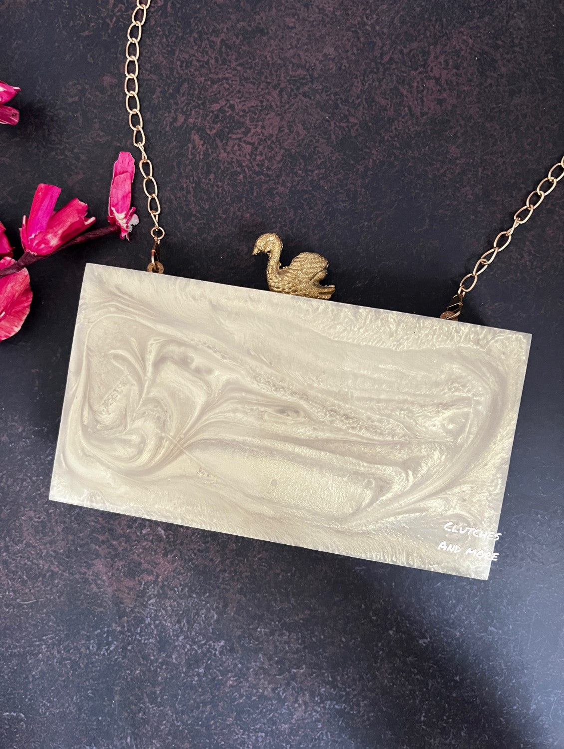 Luxe Gold Resin Clutch