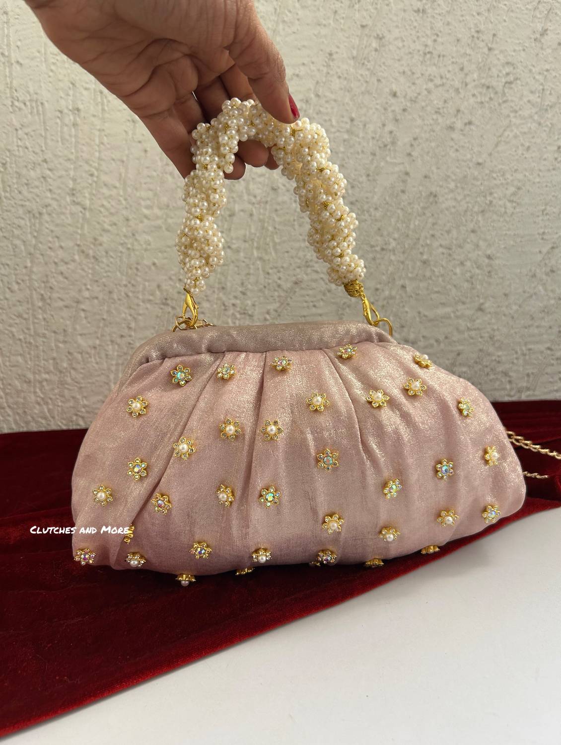 Kundan Batua Bag Pink