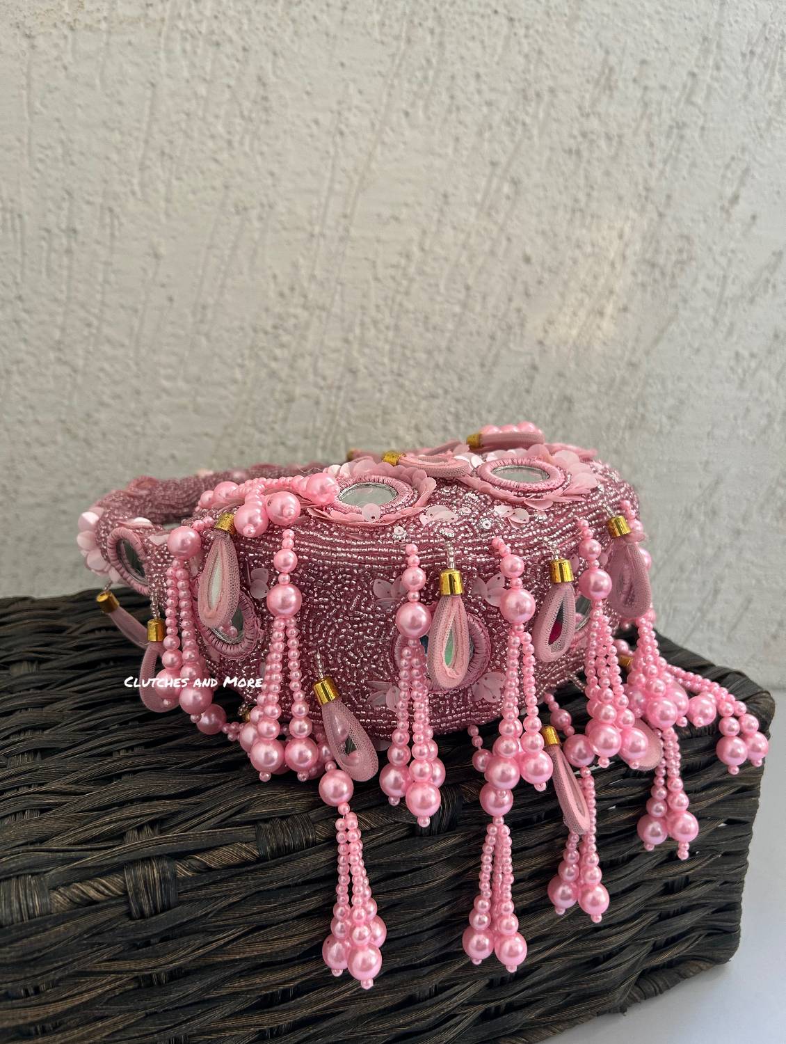 Chandni Pink Mirror Bag