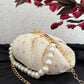 White Chikankari Batua Bag