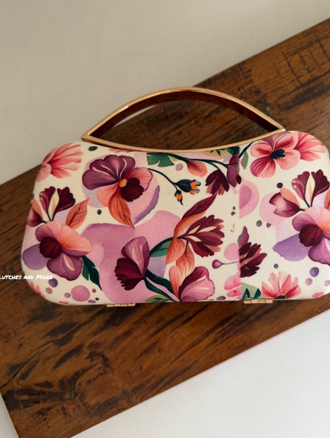 Poppy Floral Capsule Clutch Pink Multicoloured