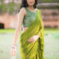 Green Georgette Pre Draped Sharara Saree by Dorie