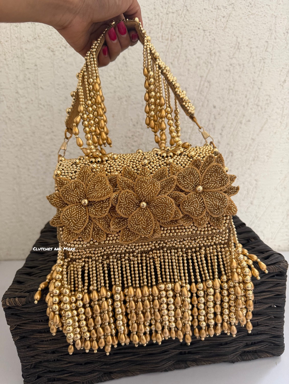 Mariam Gold Flap Bag