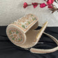 Victoria Cylindrical Beaded Bag Nude