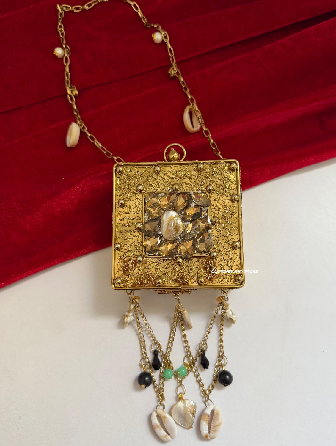 Mini Brass Mother of pearl for wedding India - Clutches and more