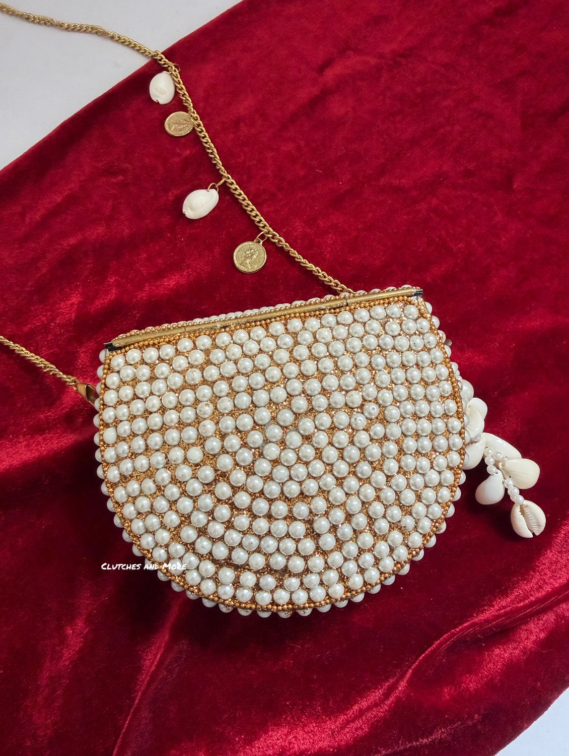 Boho Pearl Mini Shell Bag