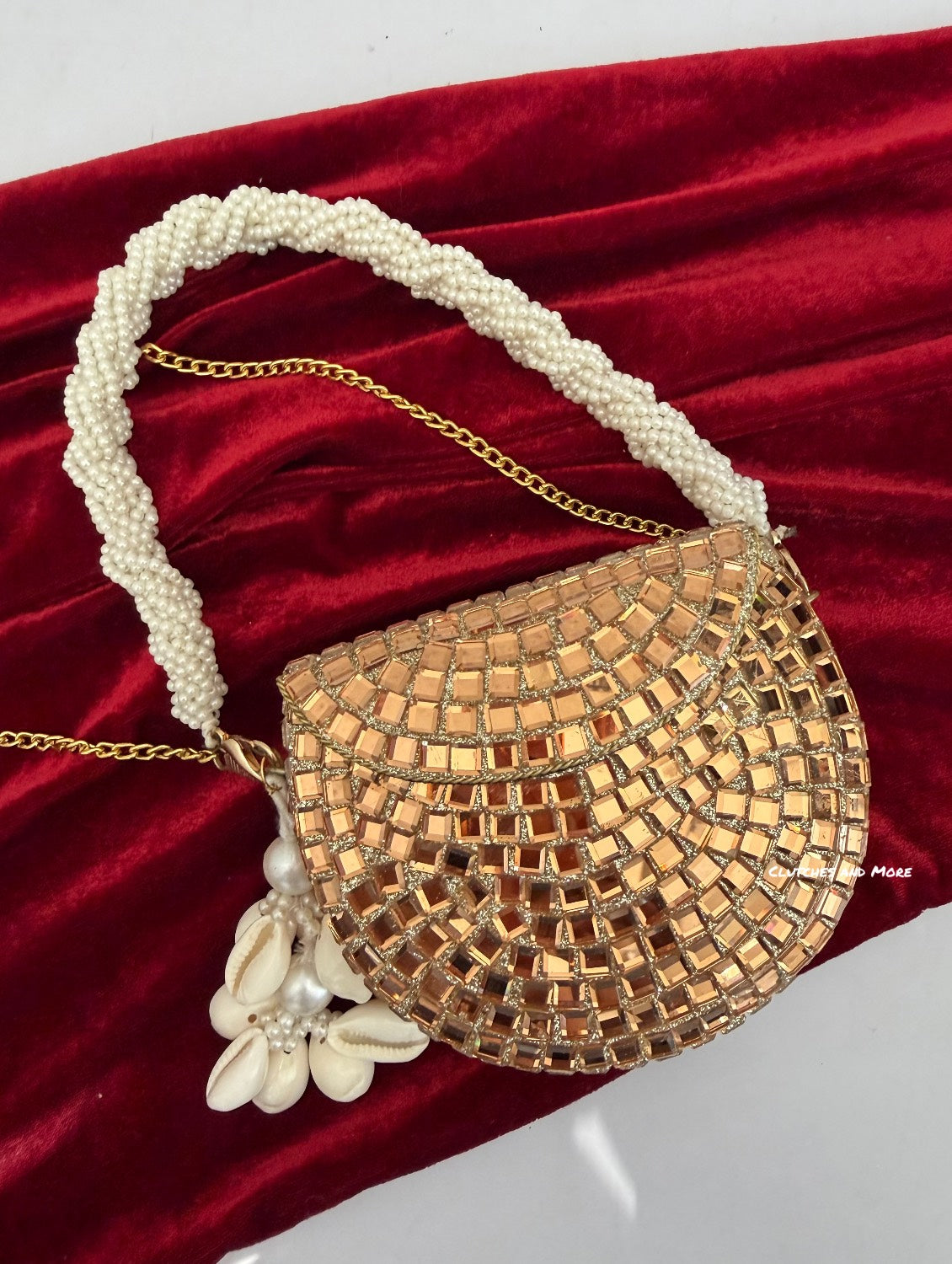 Boho Gold Mini Shell Bag