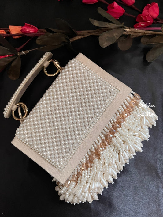 Boss Lady tassle flap bag Nude