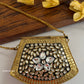 Kasika Kundan Brass Clutch Mini Gold