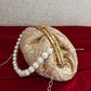 Banarsi Batua Bag White Gold