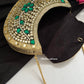 Kasika Kundan Brass Clutch Gold Green