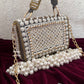 Premium Pearl Tassel Flap Bag Grey