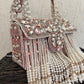 Premium Tassle Box clutch Onion Pink