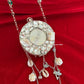 Mini Mother of Pearl Clutch Round Silver