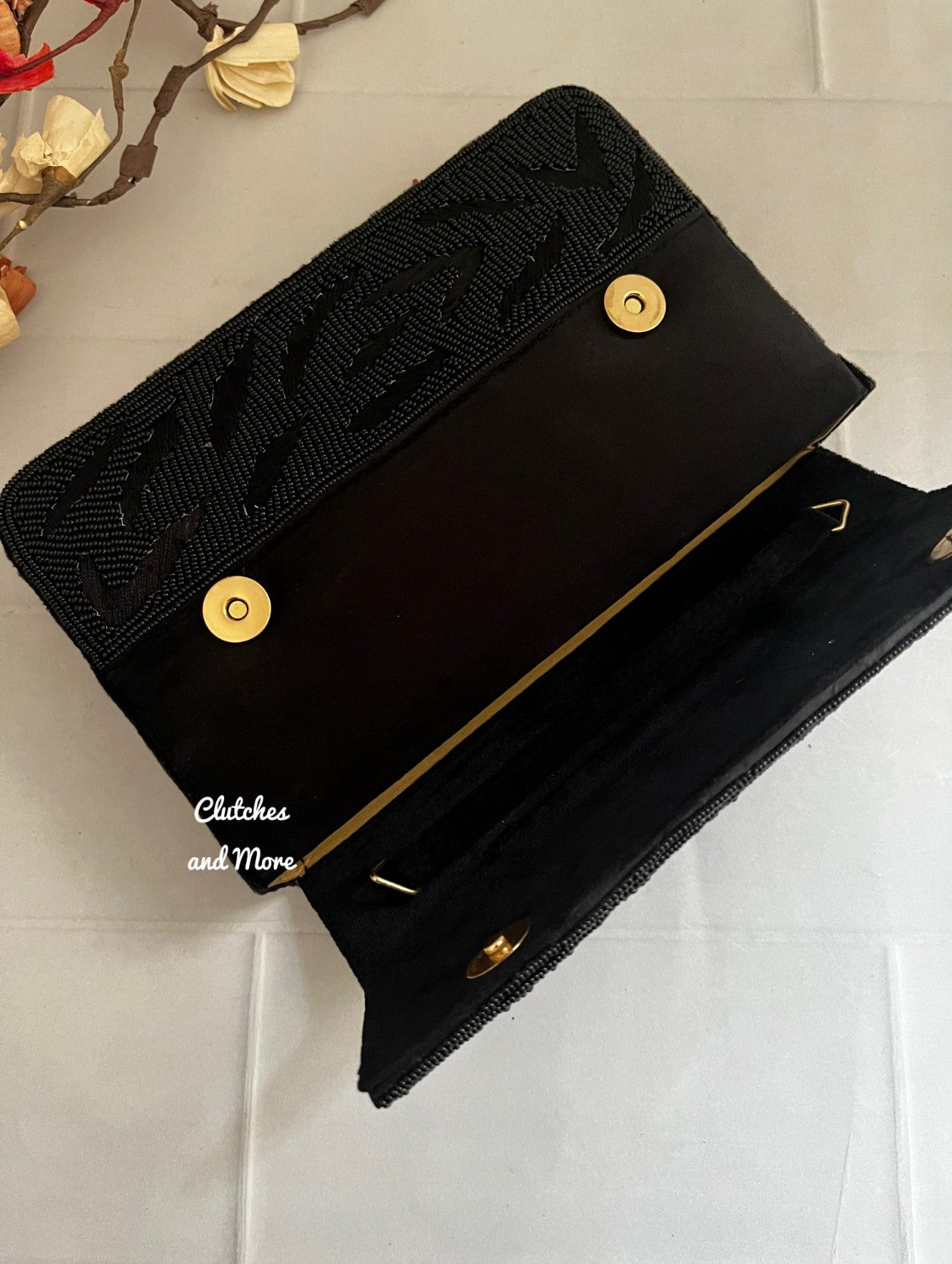 Box Style Flap Bag Black